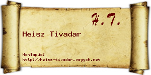 Heisz Tivadar névjegykártya